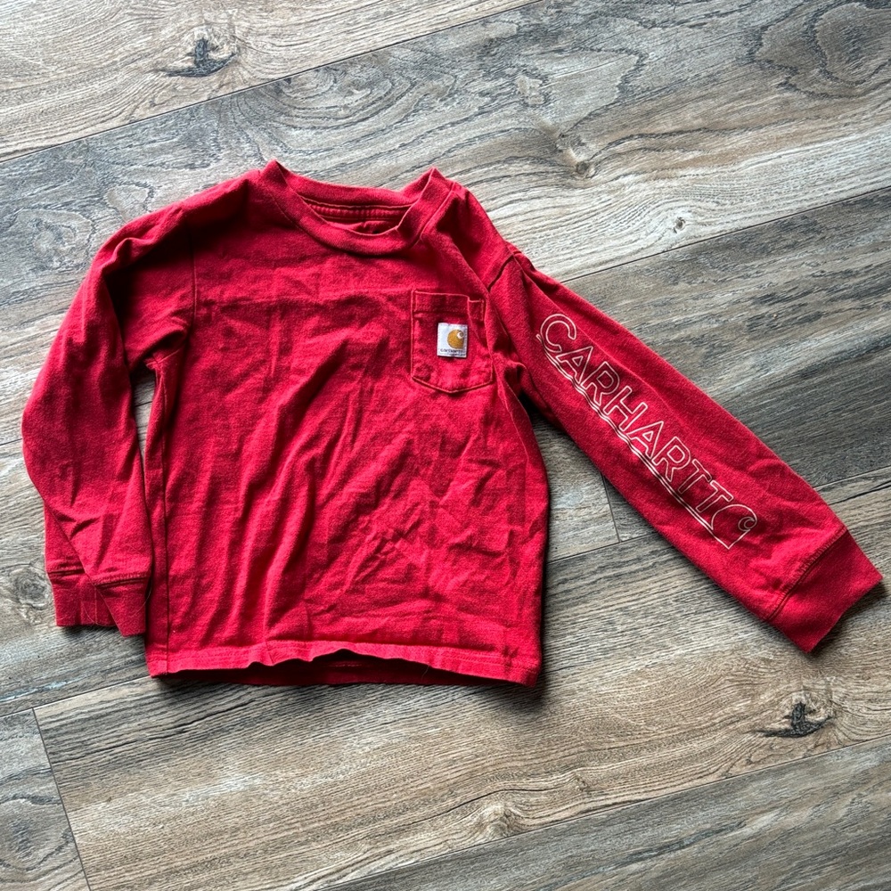 Carhartt Kids' Long Sleeve Tee in Bold Red